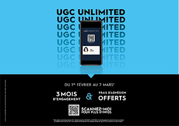 UGC Unlimited : le cinéma, j'adore. 3 mois d'engagement, j'adhère !