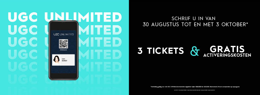 UGC UNLIMITED: 3 TICKETS EN GRATIS ACTIVERINGSKOSTEN!