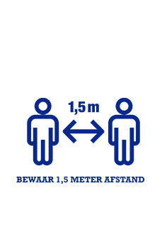 BEWAAR 1,5 METER AFSTAND