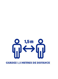 Gardez 1,5 mètres de distance